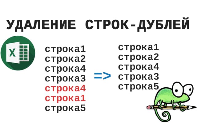 Как удалить строки дубли